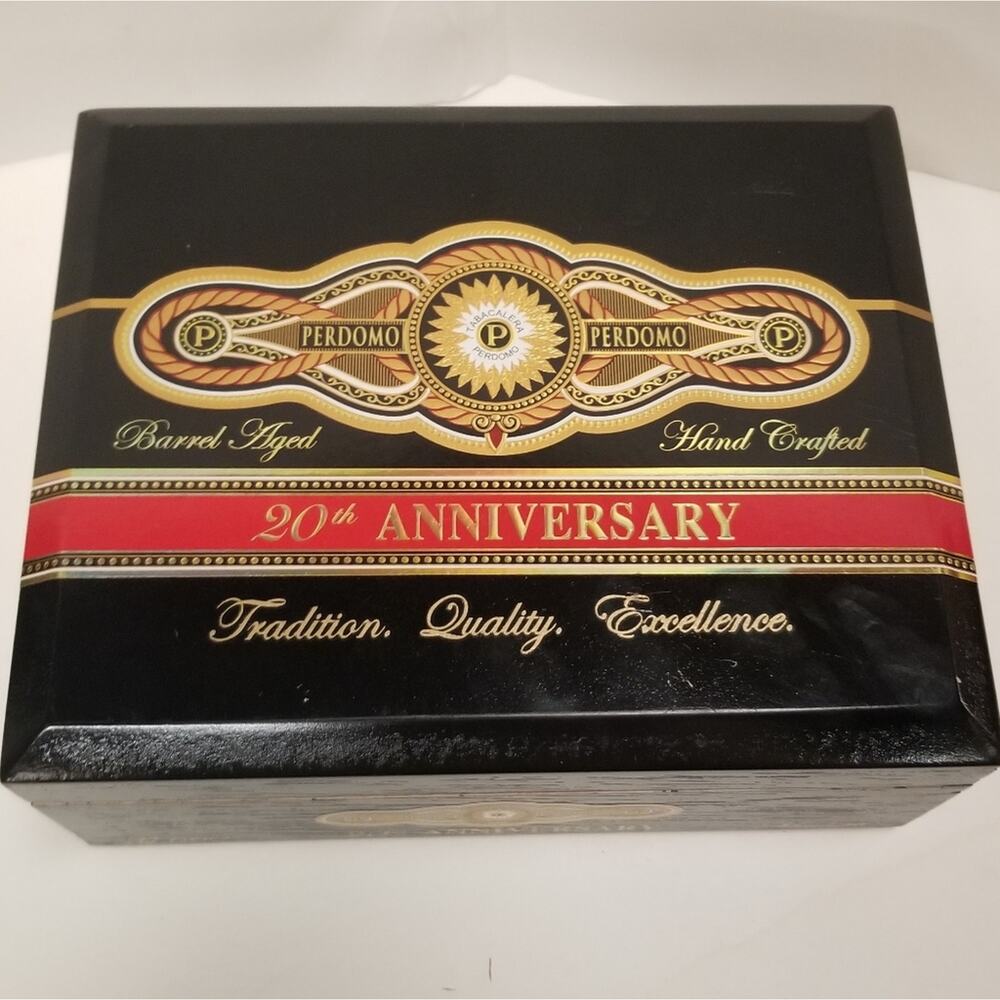 Perdomo 20th Anniversary Maturo Cigar Box empty stash guitar purse craft